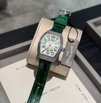 Franck Muller Vanguard V32 White Face Green Band Imported Movement 32*42mm Watch